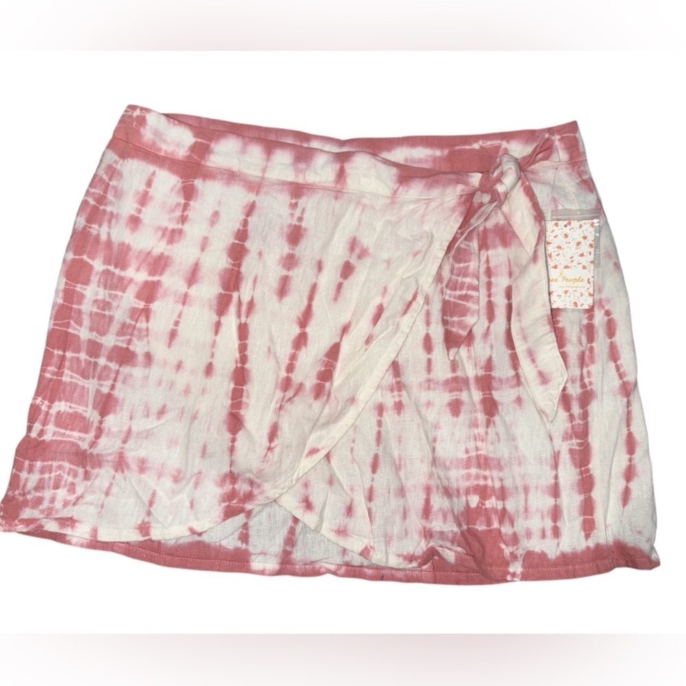 Free People Rosie Tie Dye Wrap Mini Skirt NWT